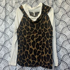 Leopard and striped top